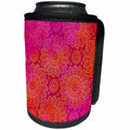 3dRose Andrea Haase Art Illustration - Pink Orange Watercolor Mandala Ornament Pattern - Can Cooler Bottle Wrap (cc_268370)