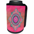 3dRose Andrea Haase Art Illustration - Pink And Turquoise Mandala Ornament - Can Cooler Bottle Wrap (cc_268373)