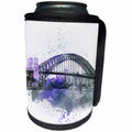 3dRose Andrea Haase Art Illustration - Watercolor Illustration Sydney Harbor Bridge Blue And Grey - Can Cooler Bottle Wrap (cc_268377)