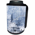 3dRose Andrea Haase Art Illustration - Illustration Of Harbor In Hamburg Germany - Can Cooler Bottle Wrap (cc_268385)