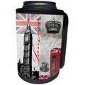 3dRose Andrea Haase Art Illustration - London Britain Illustration With Big Ben - Can Cooler Bottle Wrap (cc_268387)