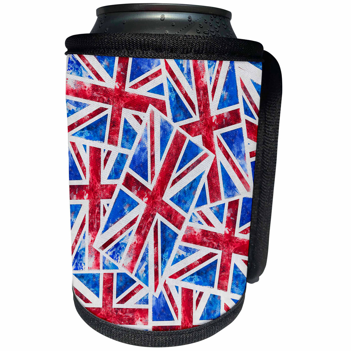 3dRose Andrea Haase Art Illustration - Collage Of British Union Jack Flag - Can Cooler Bottle Wrap (cc_268390)
