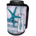 3dRose Andrea Haase Art Illustration - Starfish Maritime Collage Painting - Can Cooler Bottle Wrap (cc_268397)