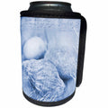 3dRose Andrea Haase Art Illustration - Illustration With Sea Shells And Typography - Can Cooler Bottle Wrap (cc_268399)