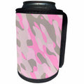 3dRose Andrea Haase Allover Pattern - Grey Pink Camouflage Pattern - Can Cooler Bottle Wrap (cc_268401)