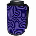3dRose Andrea Haase Allover Pattern - Blue And Black Optical Illusion - Can Cooler Bottle Wrap (cc_268421)