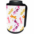 3dRose Andrea Haase Allover Pattern - Watercolor Dragonfly Pattern Colorful Illustration - Can Cooler Bottle Wrap (cc_268429)