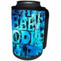3dRose Andrea Haase Art Illustration - Blue Abstract Typography Illustration - Can Cooler Bottle Wrap (cc_268436)