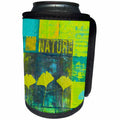 3dRose Andrea Haase Art Illustration - Collage Illustration With Gingko Leafs And Text Elements In Green - Can Cooler Bottle Wrap (cc_268447)