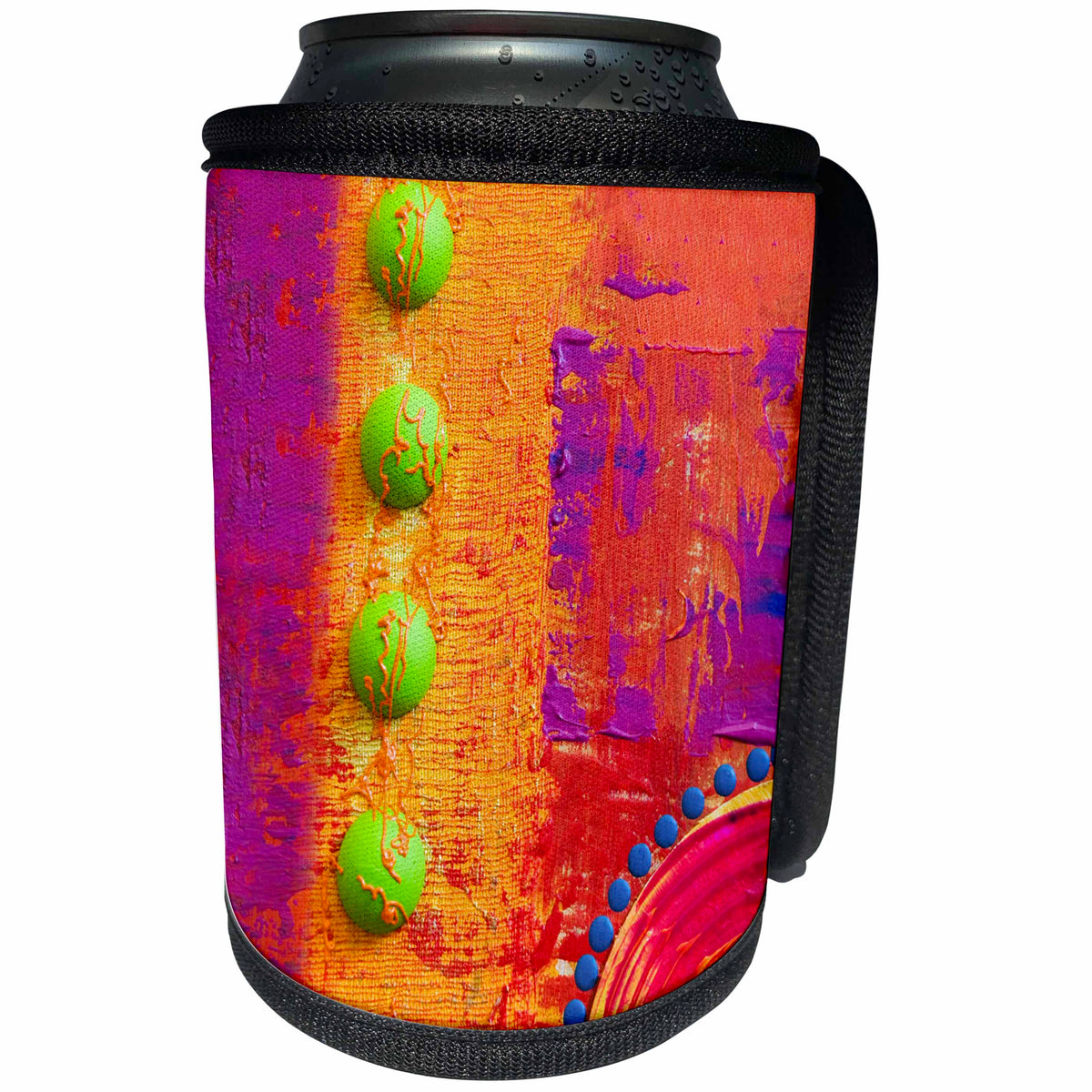 3dRose Andrea Haase Art Illustration - Abstract Modern Painting With Elements - Can Cooler Bottle Wrap (cc_268449)