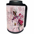 3dRose Andrea Haase Art Illustration - Magnolia Flower Illustration With Typography - Can Cooler Bottle Wrap (cc_268474)