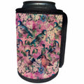 3dRose Andrea Haase Art Illustration - Vintage Flower Pattern With Birds - Can Cooler Bottle Wrap (cc_268476)