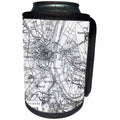 3dRose Andrea Haase Art Illustration - Vintage Map Of Paris In France - Can Cooler Bottle Wrap (cc_268484)