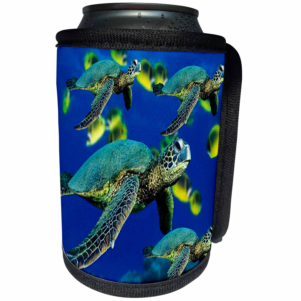 3dRose Ocean Life - Sea Turtles - Can Cooler Bottle Wrap (cc_26849)