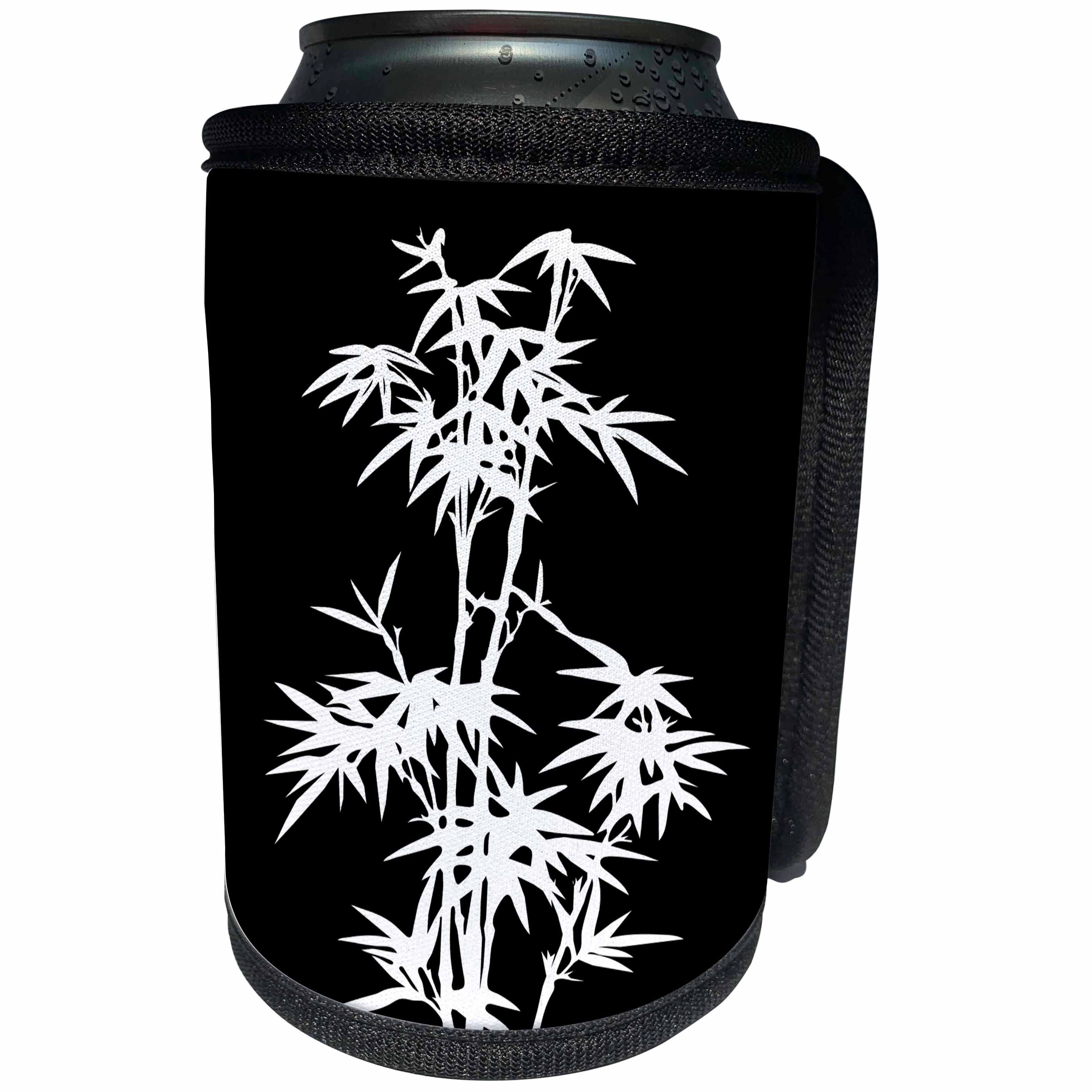 3dRose Andrea Haase Graphic Art - Black and White Bamboo Graphic - Can Cooler Bottle Wrap (cc_268492)