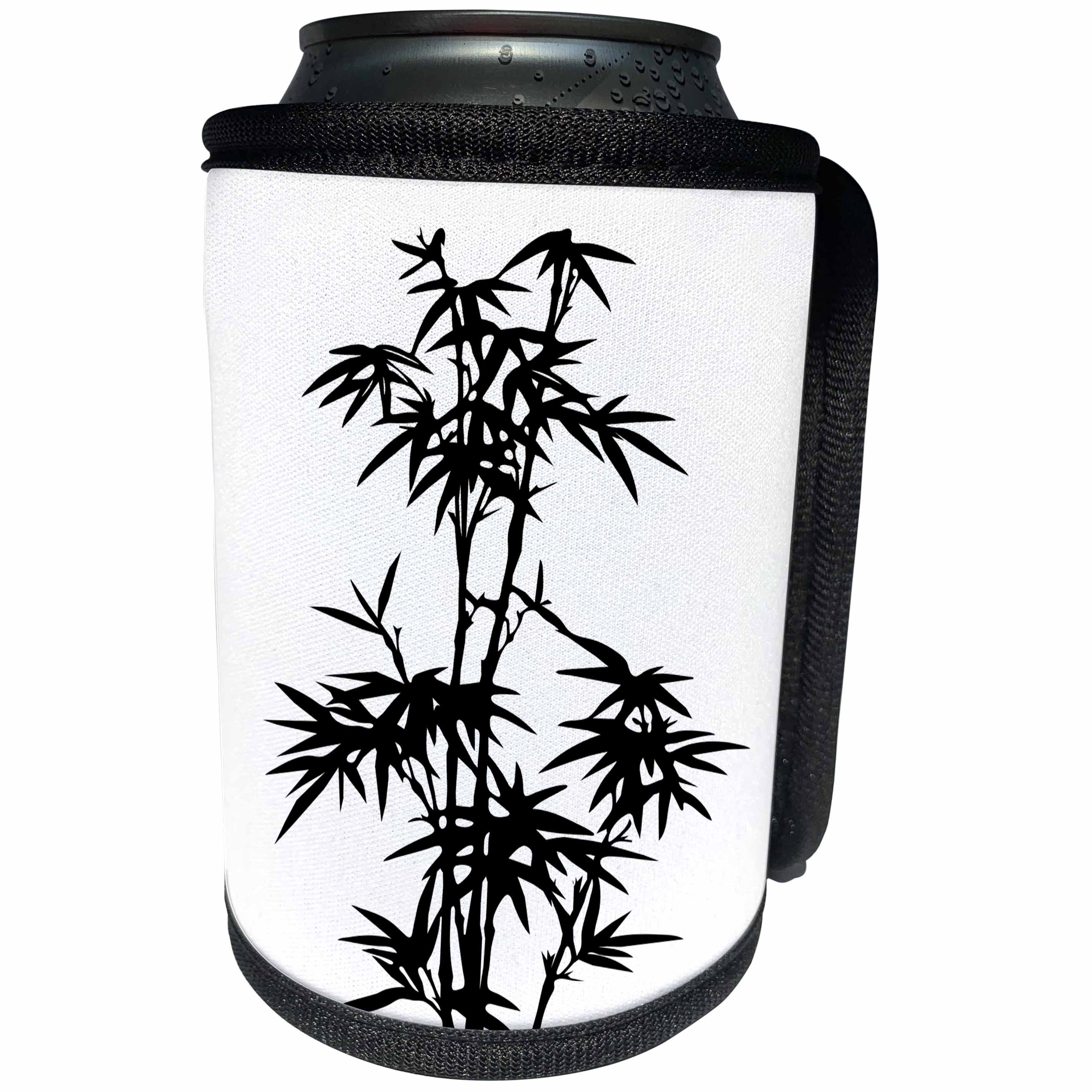 3dRose Andrea Haase Graphic Art - Black and White Bamboo Graphic - Can Cooler Bottle Wrap (cc_268493)