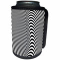 3dRose Andrea Haase Graphic Art - Black and White Graphic Optical Wave Illusion - Can Cooler Bottle Wrap (cc_268498)