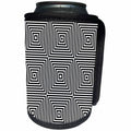 3dRose Andrea Haase Graphic Art - Black and White Graphic Optical Illusion Squares - Can Cooler Bottle Wrap (cc_268500)