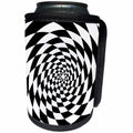 3dRose Andrea Haase Graphic Art - Black and White Graphic Optical Illusion Square Spiral - Can Cooler Bottle Wrap (cc_268501)