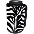 3dRose Andrea Haase Graphic Art - Black and White Graphic Zebra Stripes - Can Cooler Bottle Wrap (cc_268503)