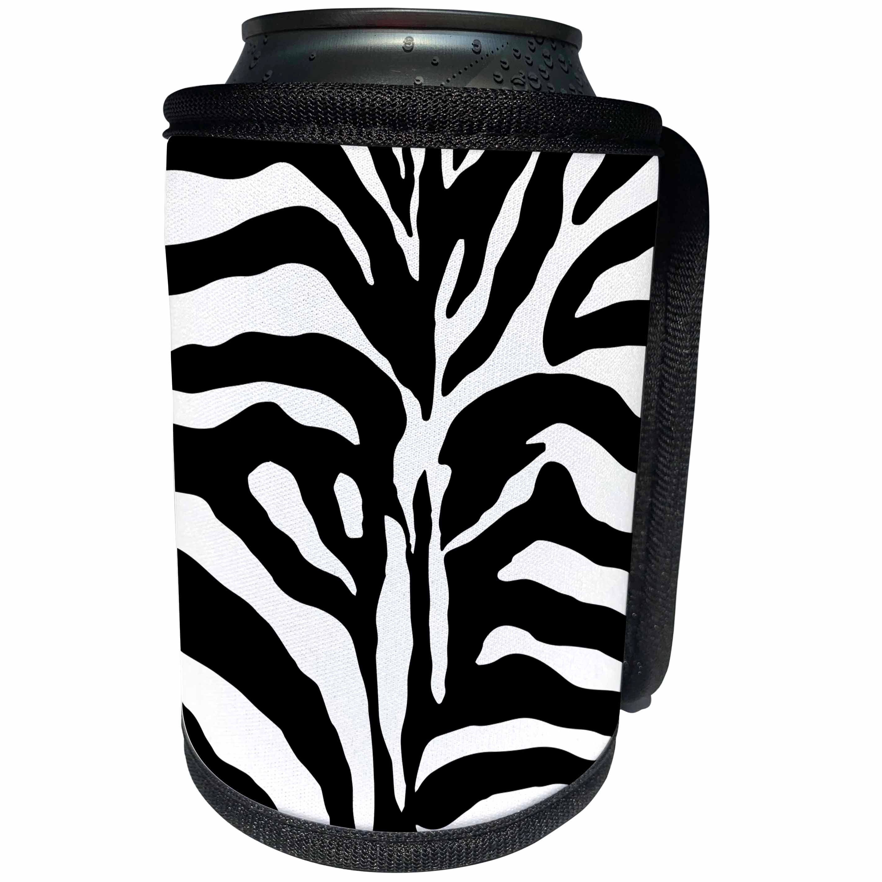 3dRose Andrea Haase Graphic Art - Black and White Graphic Zebra Stripes - Can Cooler Bottle Wrap (cc_268503)