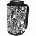 3dRose Andrea Haase Graphic Art - Black and White Vintage Palm Leaf Illustration - Can Cooler Bottle Wrap (cc_268508)