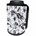 3dRose Andrea Haase Graphic Art - Black and White Vintage Botanical Illustration - Can Cooler Bottle Wrap (cc_268509)