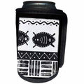 3dRose Andrea Haase Graphic Art - Black and White African Ethnic Pattern - Can Cooler Bottle Wrap (cc_268511)