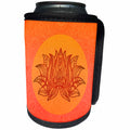 3dRose Andrea Haase Art Illustration - Illustration Of Lotus flower Symbol in Orange - Can Cooler Bottle Wrap (cc_268517)