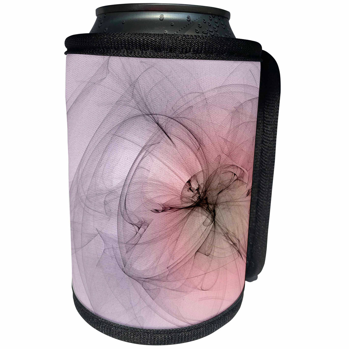 3dRose Andrea Haase Art Illustration - Abstract Fractal Design In Pastel Pink And Purple - Can Cooler Bottle Wrap (cc_268531)