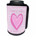 3dRose Andrea Haase Art Illustration - Country Style Heart In Pink With Text Home Is Where The Heart Is - Can Cooler Bottle Wrap (cc_268556)