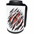 3dRose Carsten Reisinger - Illustrations - Torn Shirt Effect Basketball - Can Cooler Bottle Wrap (cc_268557)