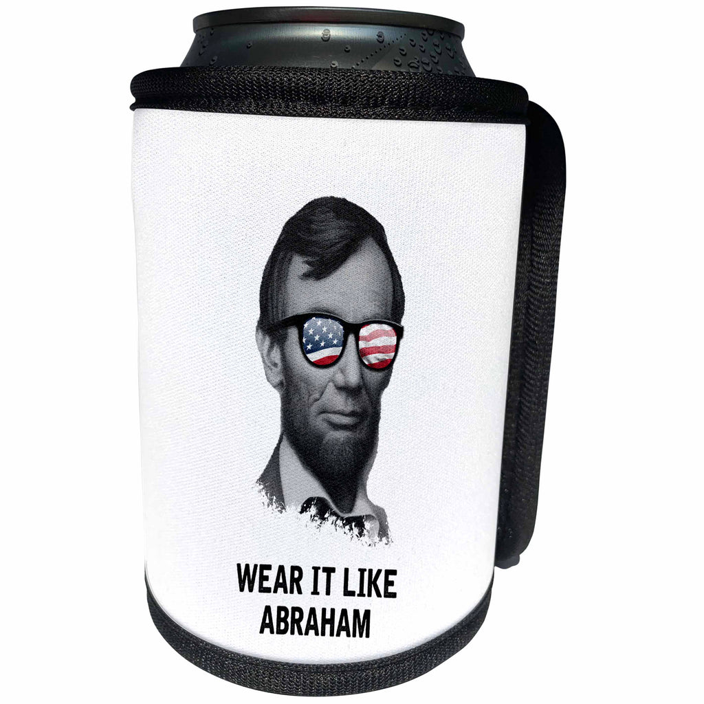 3dRose Carsten Reisinger - Illustrations - Wear it like Abraham Party Animal Design - Can Cooler Bottle Wrap (cc_268558)