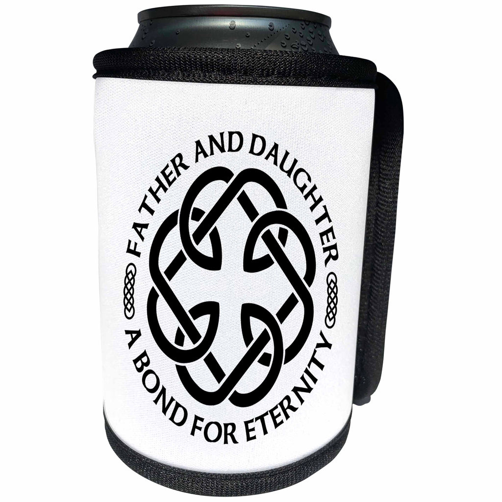 3dRose Carsten Reisinger - Illustrations - Celtic Fatherhood Knot Father and Daughter A Bond for Eternity - Can Cooler Bottle Wrap (cc_268560)
