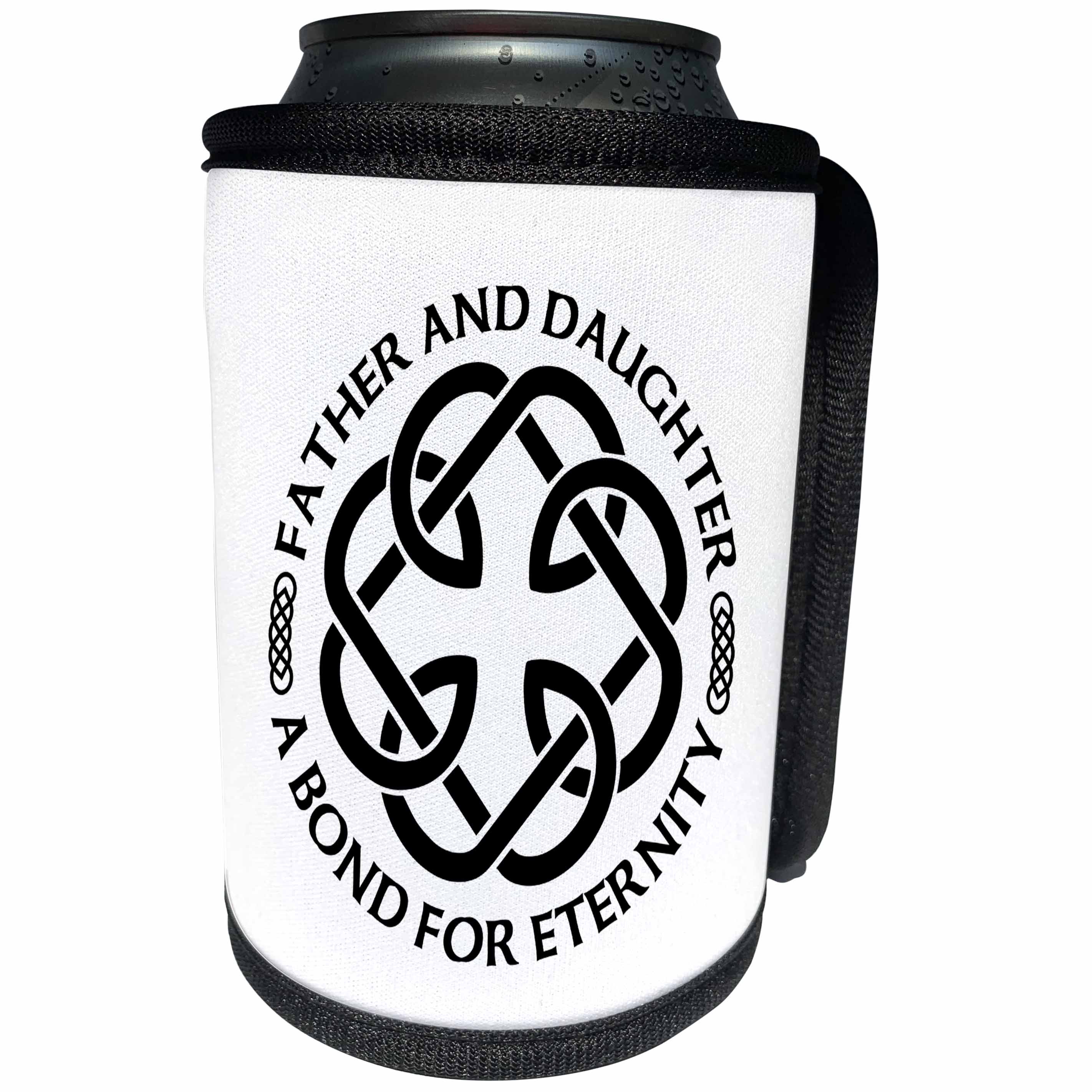 3dRose Carsten Reisinger - Illustrations - Celtic Fatherhood Knot Father and Daughter A Bond for Eternity - Can Cooler Bottle Wrap (cc_268560)