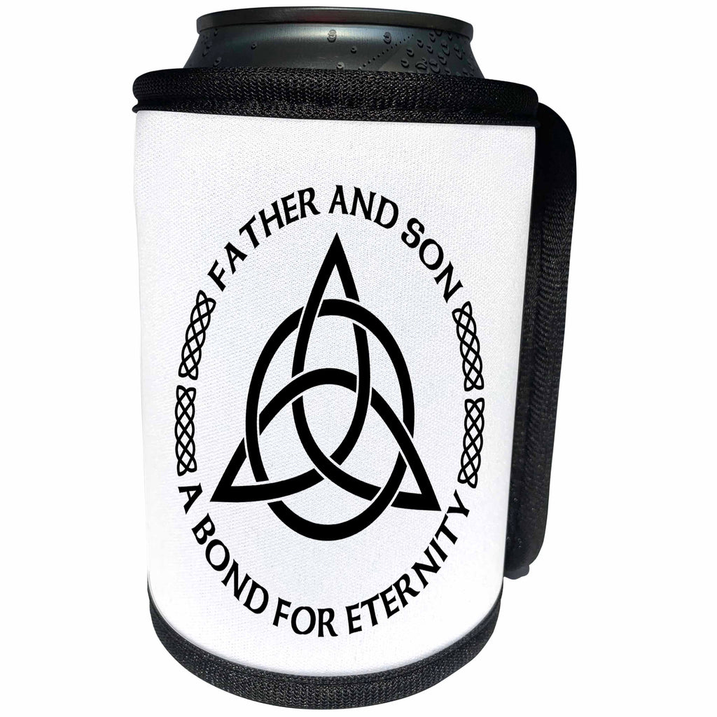 3dRose Carsten Reisinger - Illustrations - Celtic Fatherhood Knot Father and Son A Bond for Eternity - Can Cooler Bottle Wrap (cc_268561)