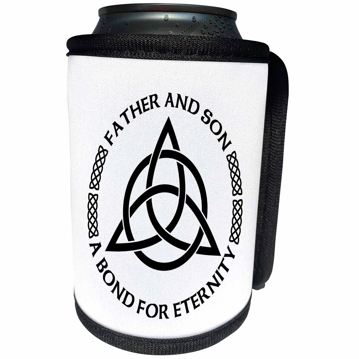3dRose Carsten Reisinger - Illustrations - Celtic Fatherhood Knot Father and Son A Bond for Eternity - Can Cooler Bottle Wrap (cc_268561)