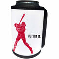 3dRose Carsten Reisinger - Illustrations - Just Hit It Baseball Batter Player Silhouette Fun Joke - Can Cooler Bottle Wrap (cc_268566)