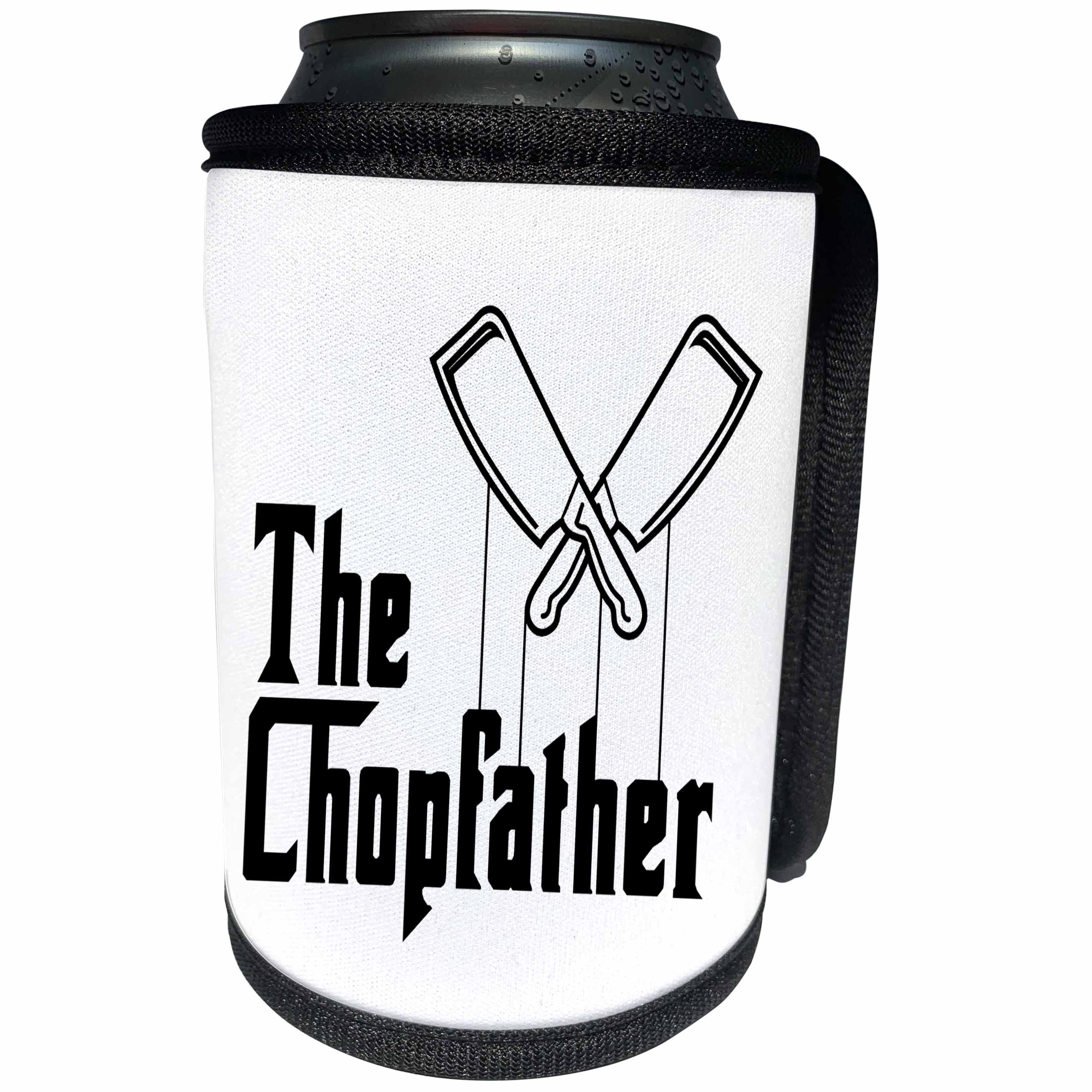 3dRose Carsten Reisinger - Illustrations - The Chopfather Fun Kitchen Chef Design Culinary Master - Can Cooler Bottle Wrap (cc_268569)