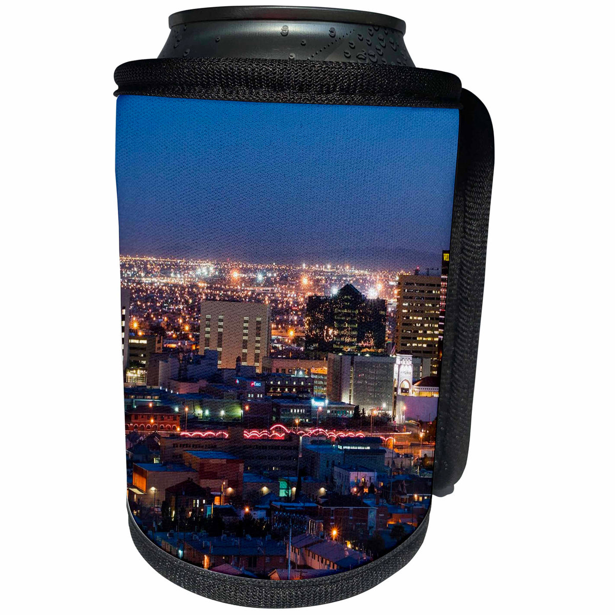 3dRose Cities Of The World - City Of El Paso, Texas - Can Cooler Bottle Wrap (cc_268585)