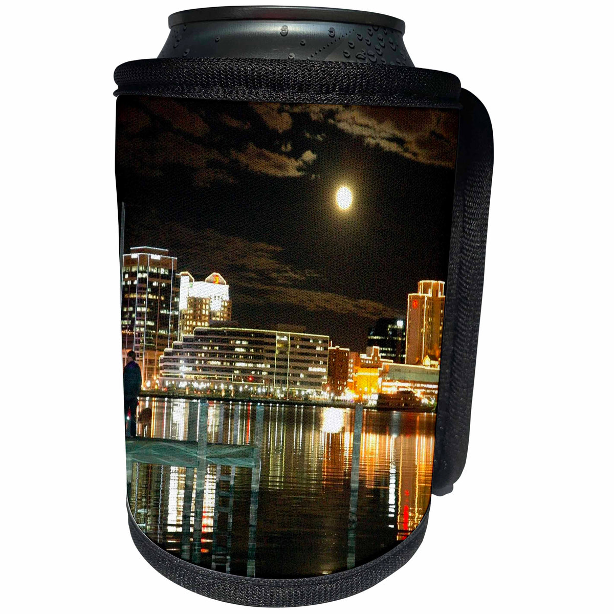 3dRose Cities Of The World - City Of Portsmouth, Virginia - Can Cooler Bottle Wrap (cc_268606)