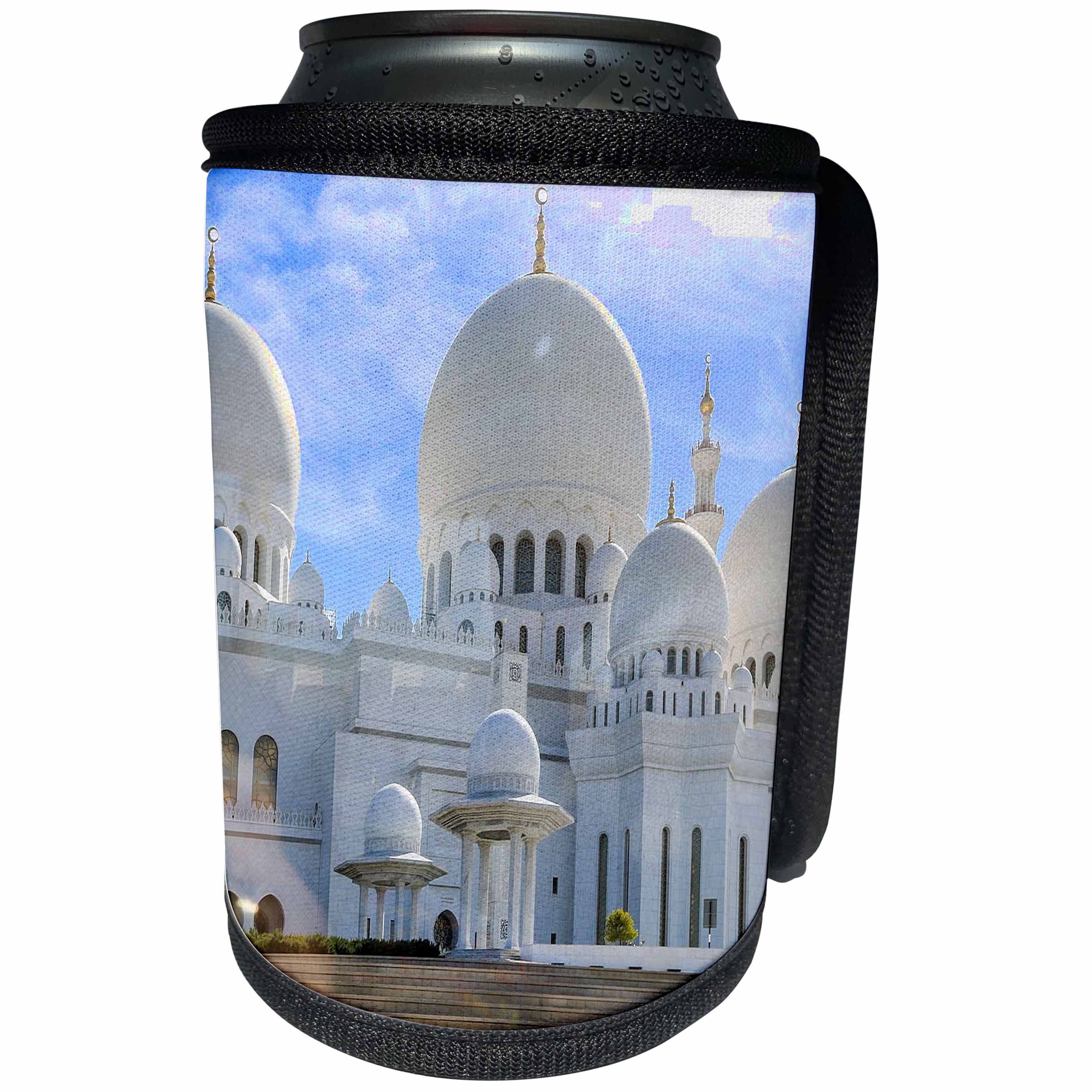 3dRose Cities Of The World - Abu Dhabi Mosque - Can Cooler Bottle Wrap (cc_268615)