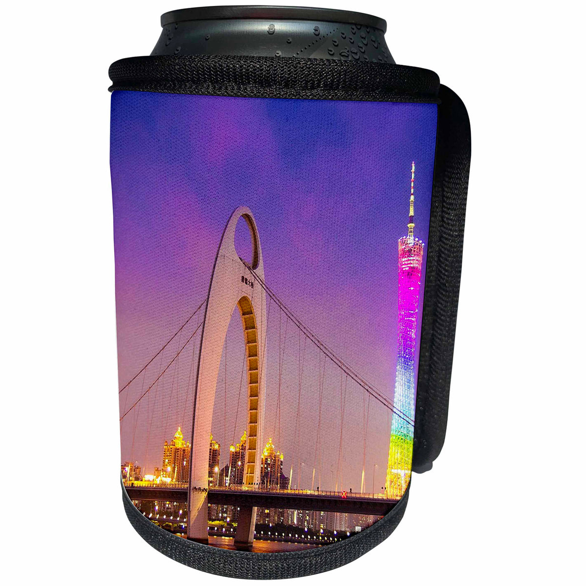 3dRose Cities Of The World - Canton Tower In The City Of Guangzhou, China - Can Cooler Bottle Wrap (cc_268622)
