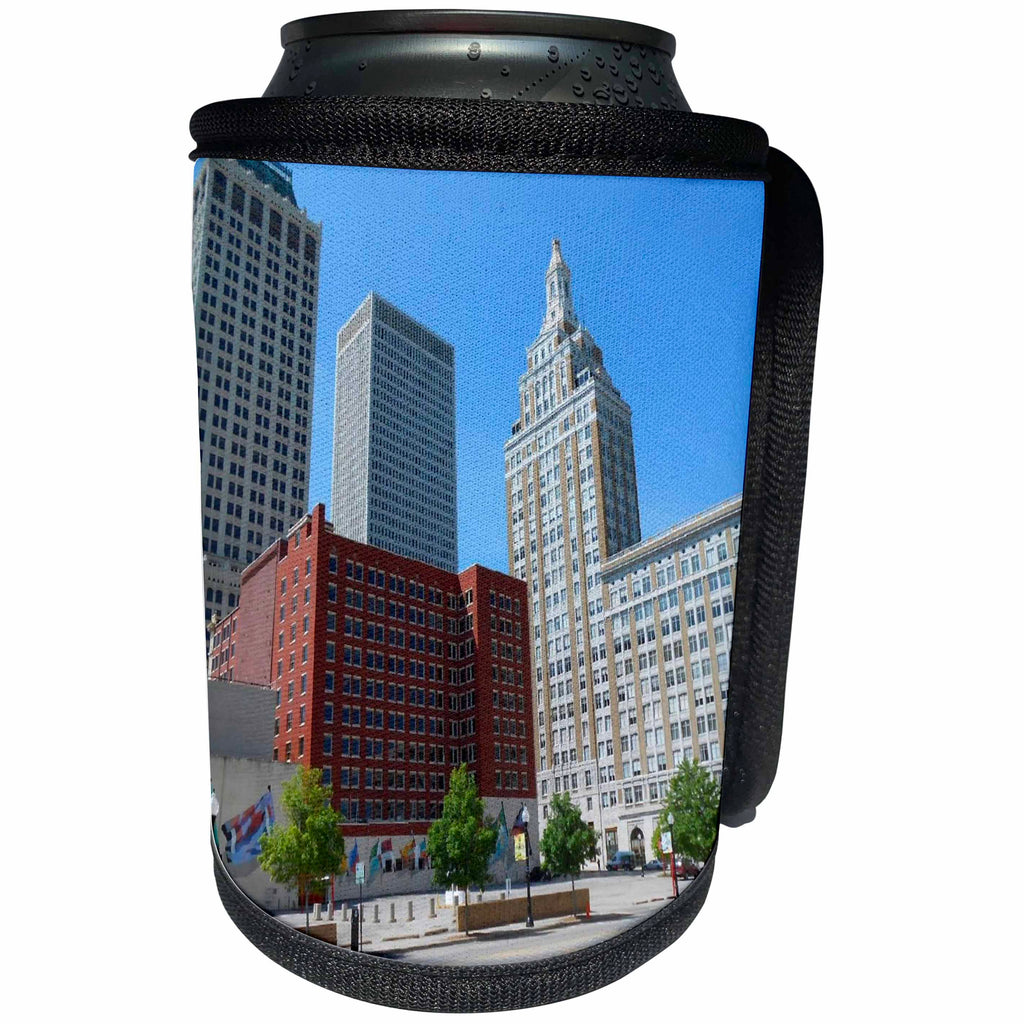 3dRose Cities Of The World - City Of Tulsa, Oklahoma - Can Cooler Bottle Wrap (cc_268625)