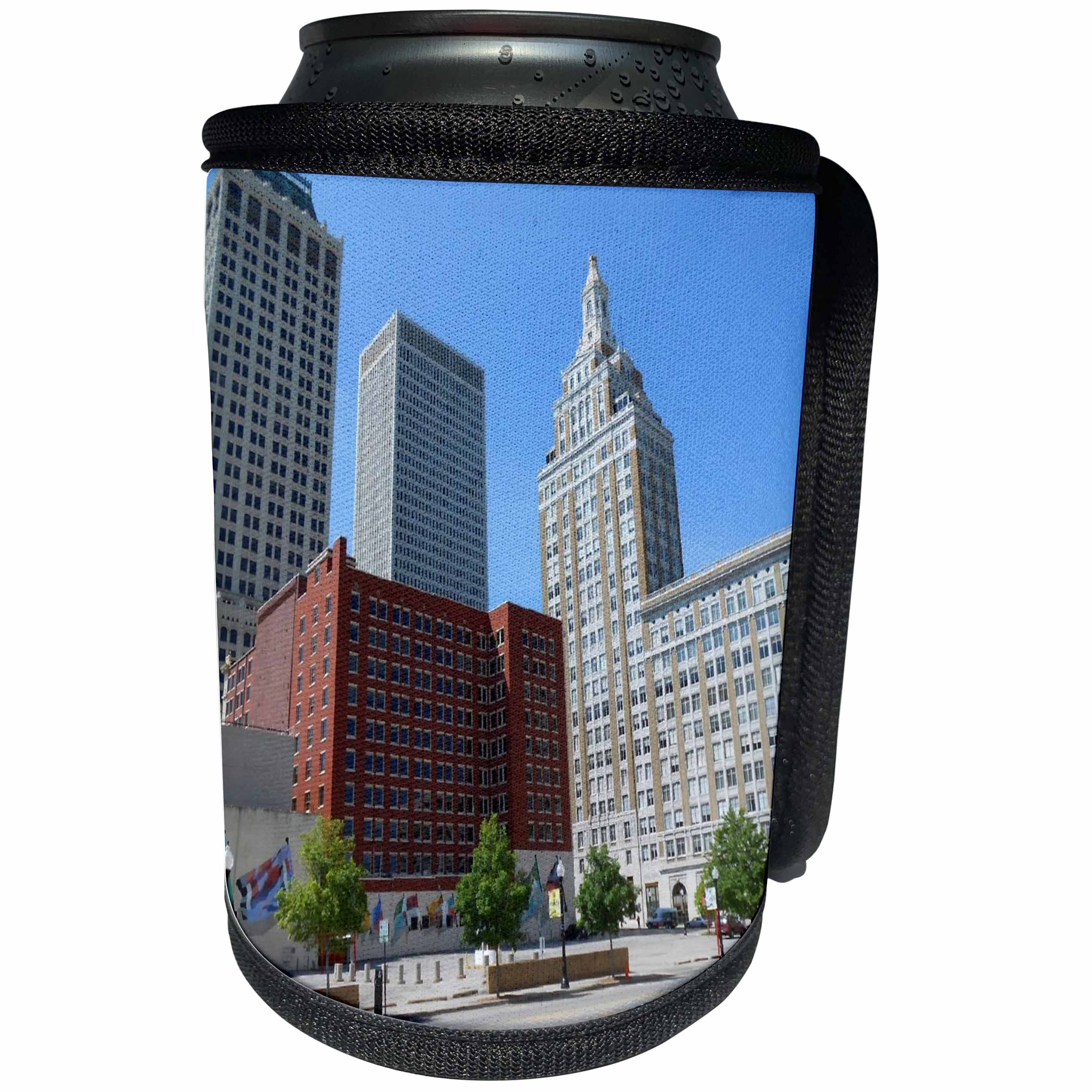 3dRose Cities Of The World - City Of Tulsa, Oklahoma - Can Cooler Bottle Wrap (cc_268625)
