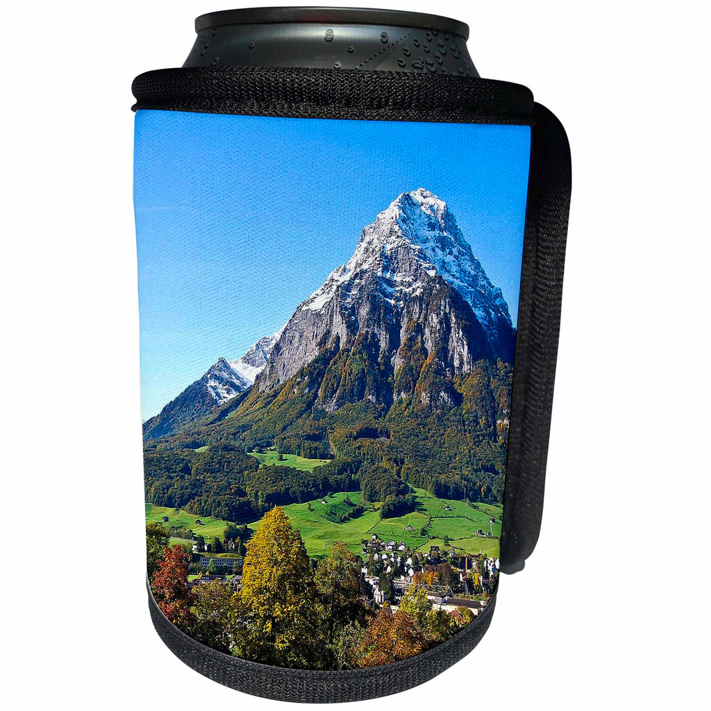 3dRose Cities Of The World - Glarus Alps, Switzerland - Can Cooler Bottle Wrap (cc_268628)