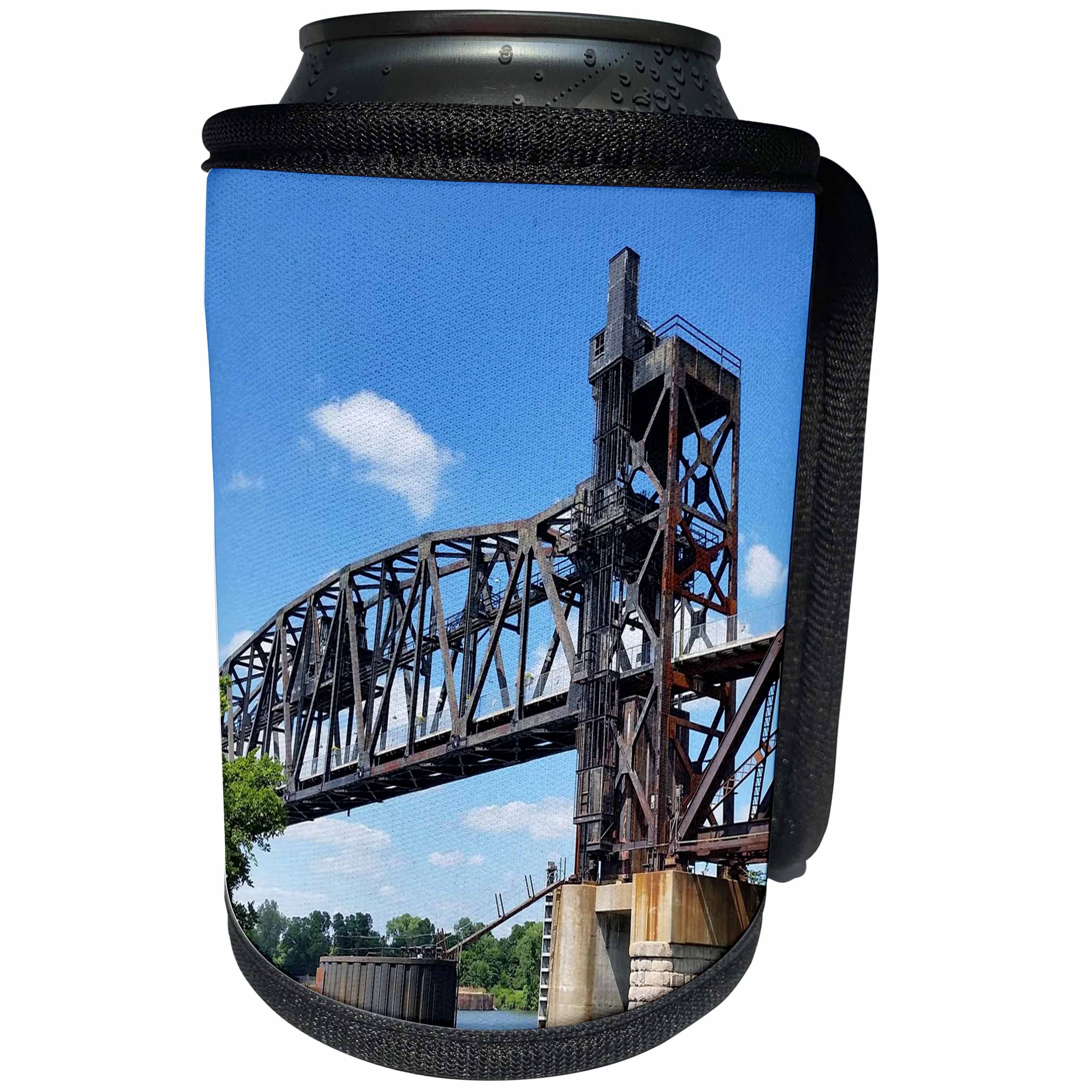 3dRose Cities Of The World - Little Rock, Arkansas Bridge - Can Cooler Bottle Wrap (cc_268632)