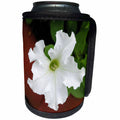 3dRose Beverly Turner Flora Photography - White Petunia - Can Cooler Bottle Wrap (cc_26866)