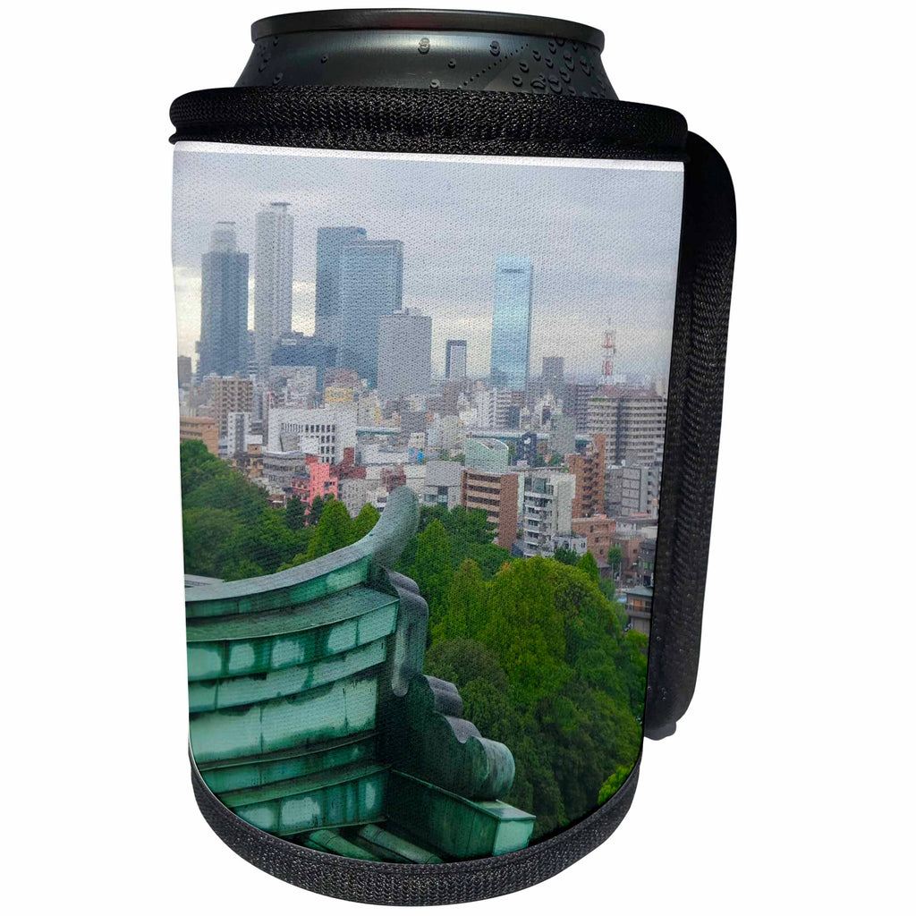 3dRose Cities Of The World - Nogoya Castle Overlooking Japan - Can Cooler Bottle Wrap (cc_268663)