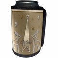 3dRose Beverly Turner Christmas Design - Reindeer on Gold Merry Christmas - Can Cooler Bottle Wrap (cc_26878)